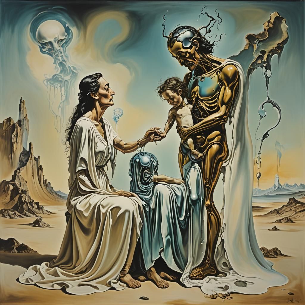 Mother and Son Bond: Surreal Generational Wisdom