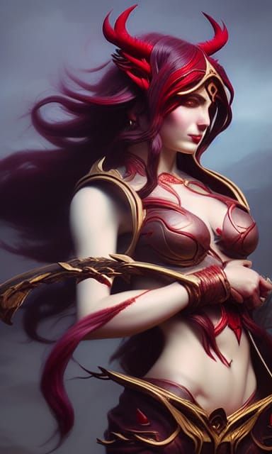 Hyperrealistic Bloodmoon Diana Cosplay Portrait