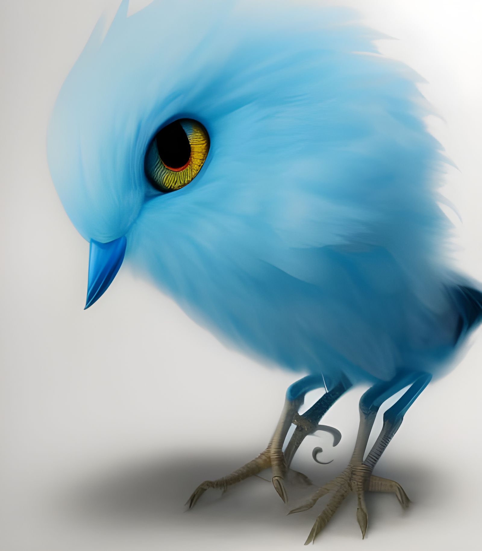 Hyperrealistic Twitter Bird with Flawless Eyes in 8k