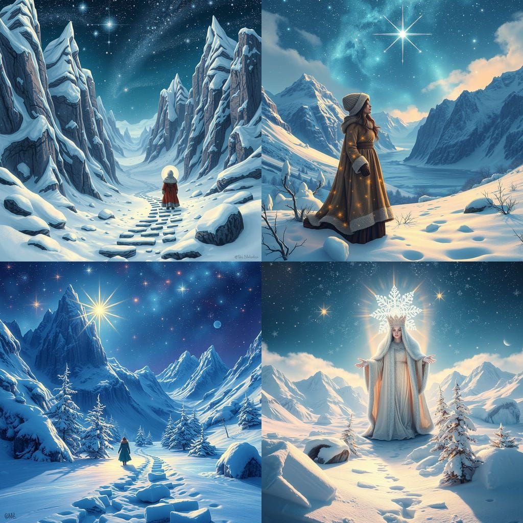 Snow Queen in Winter Kingdom by Pablo Amaringo