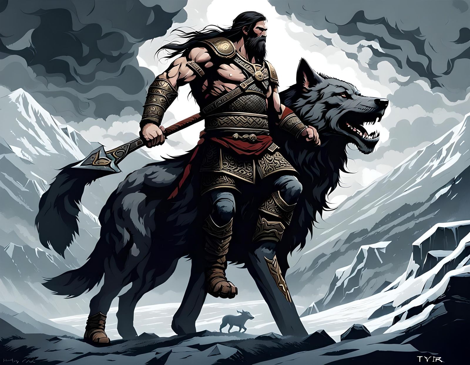 Tyr: Norse God of War and Fenrir