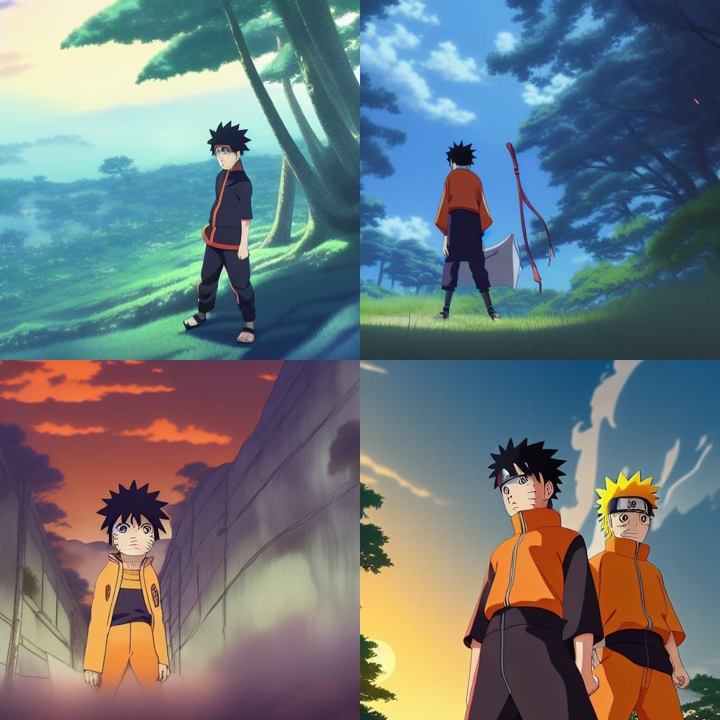 Naruto in Studio Ghibli Anime Style
