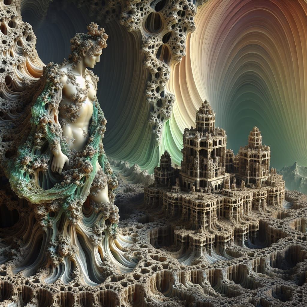 Moss Agate Speleothem in Inversac Fractal City