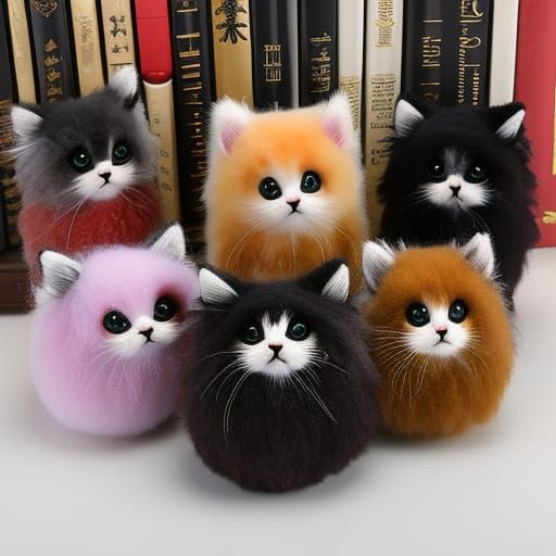 Fluffy Gothic Rococo Kitten Plush Toy