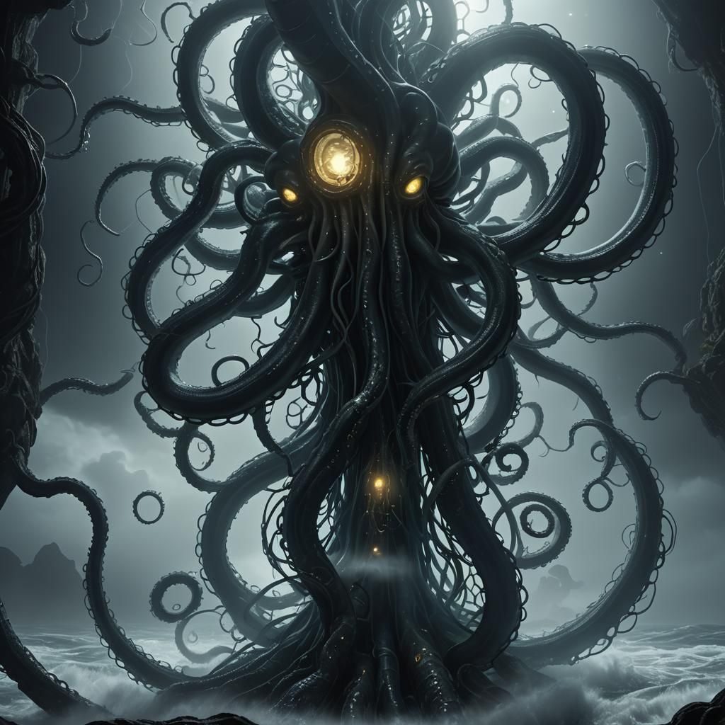 Ethereal Tentacle Reaching for Bioluminescent Brain