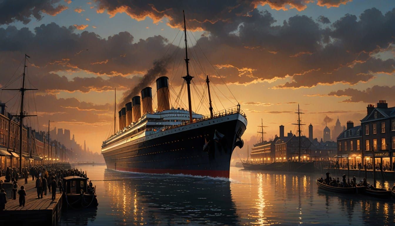 Stunning Titanic Port Scene in Epic Digital Art