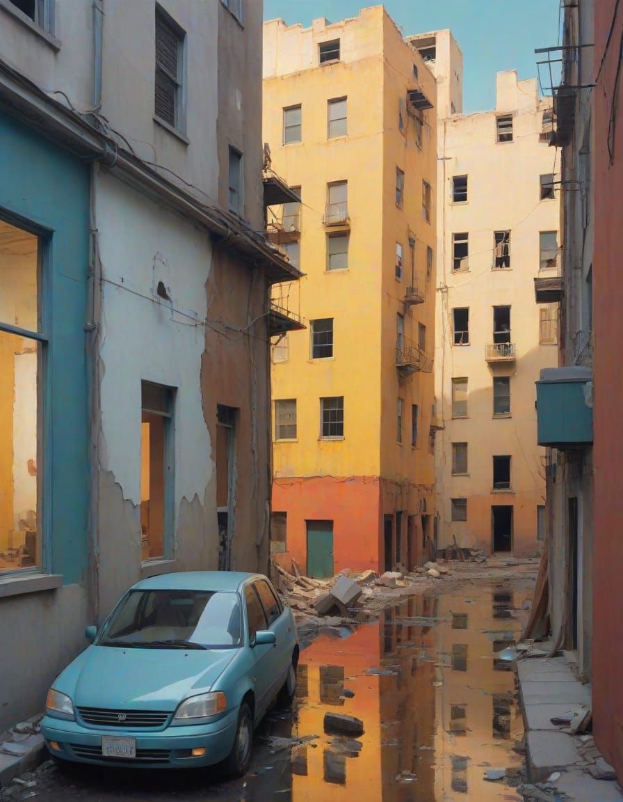 Abstract Landscape Collage with Inside-Outside Mix