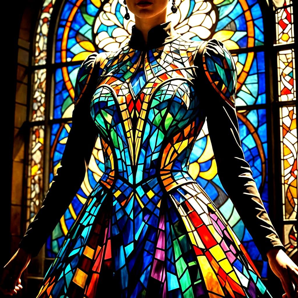 Stained Glass Dress Lit From Within