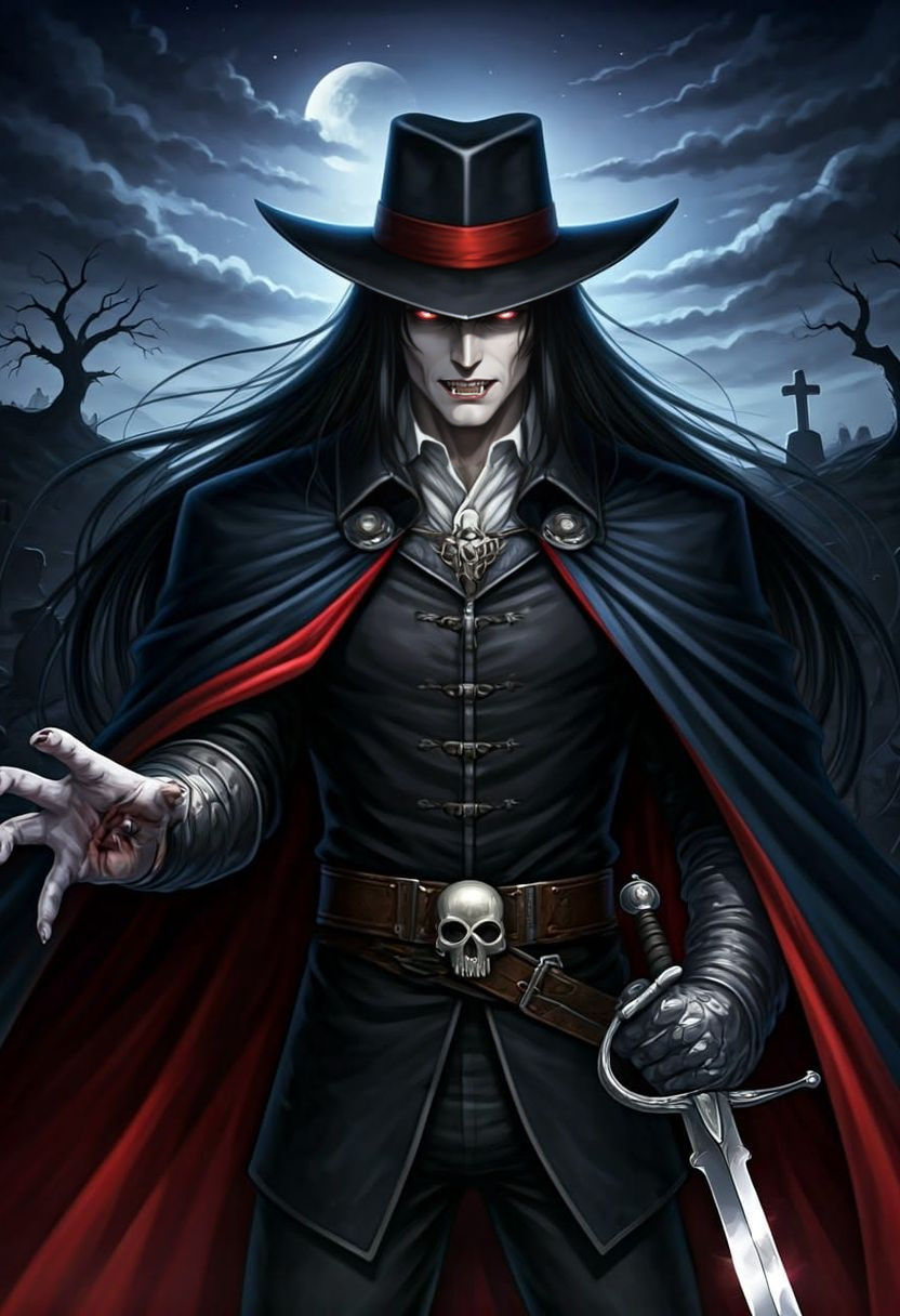 Dark Fantasy Vampire Hunter D Anime Illustration