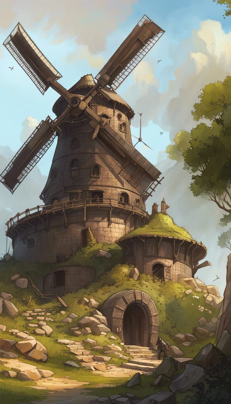Temple of the Giant Windmill: Digital Painting