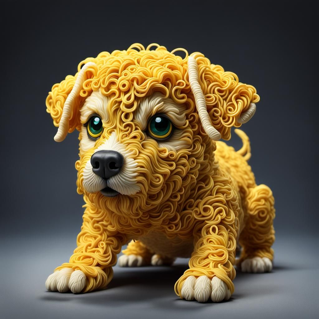 Noodle Dog: An Instant Meal Sculpture