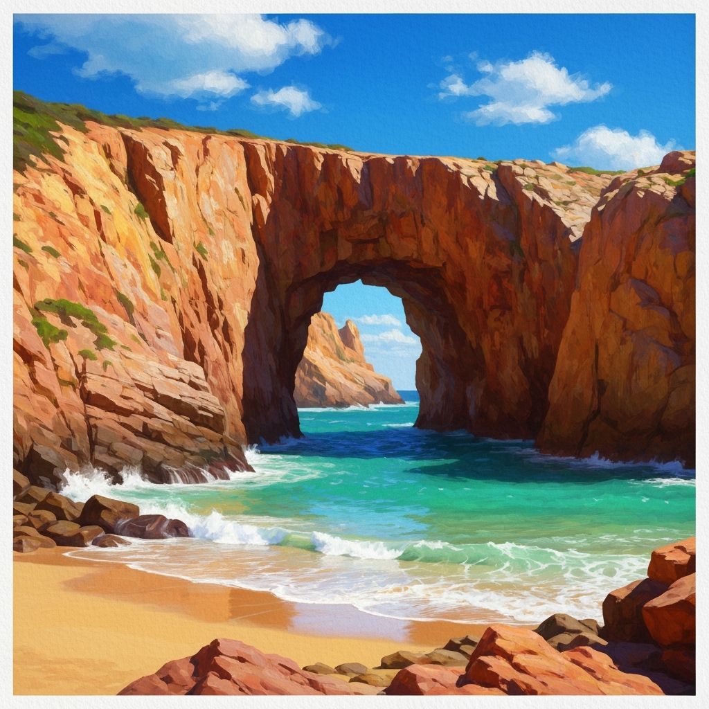 Dramatic Coastal Archway Digital Painting