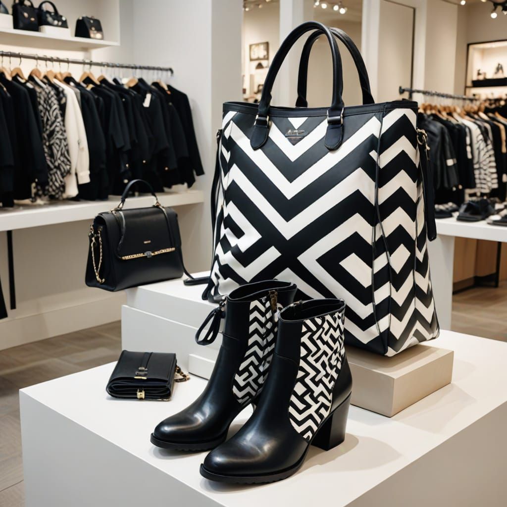 High-End Fashion Boutique Display in Chevron Pattern