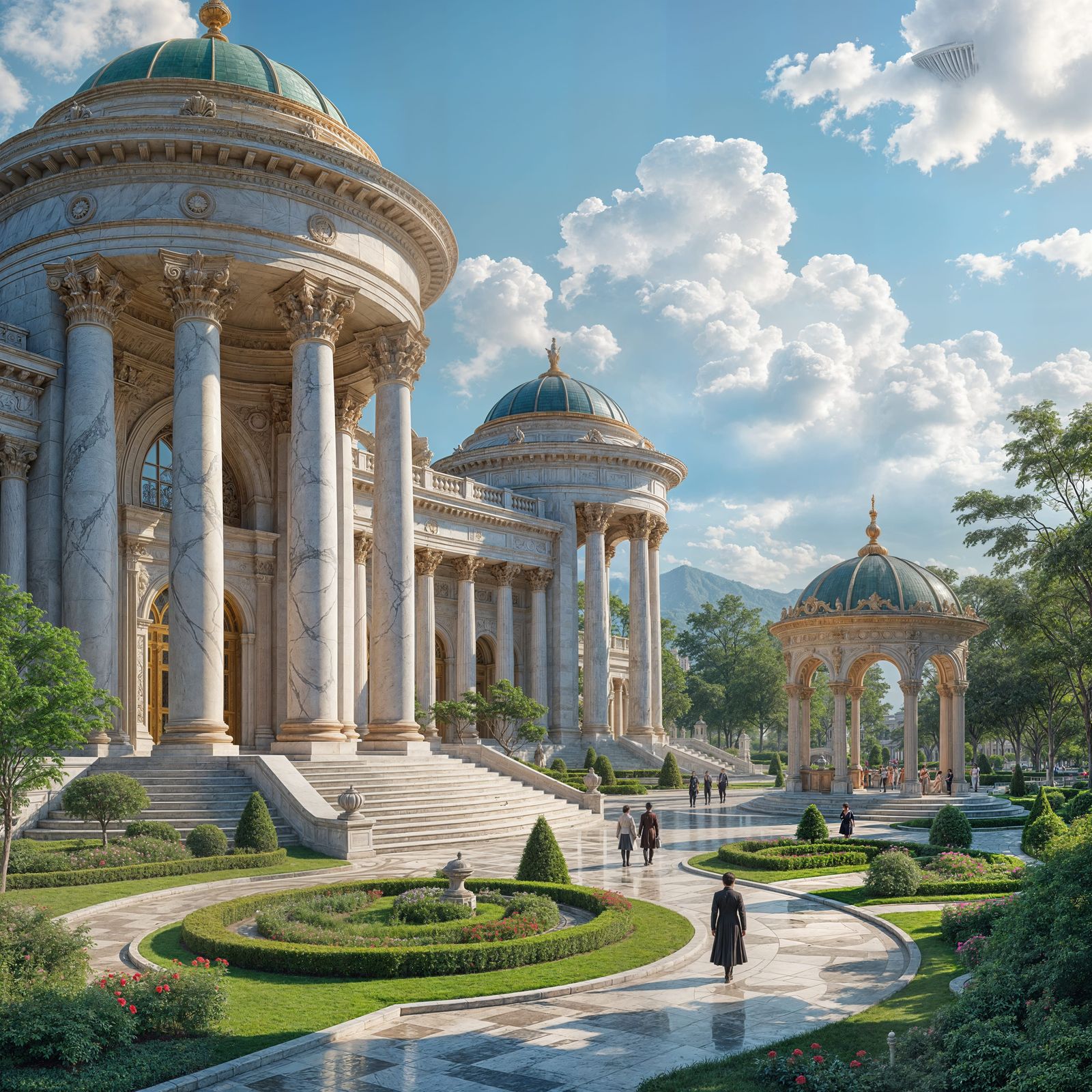 World's Fair 1896: Marble Columns and Gardens
