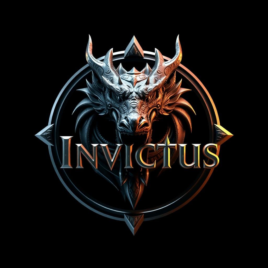 Dragon Head Logo in 3D Anime Style