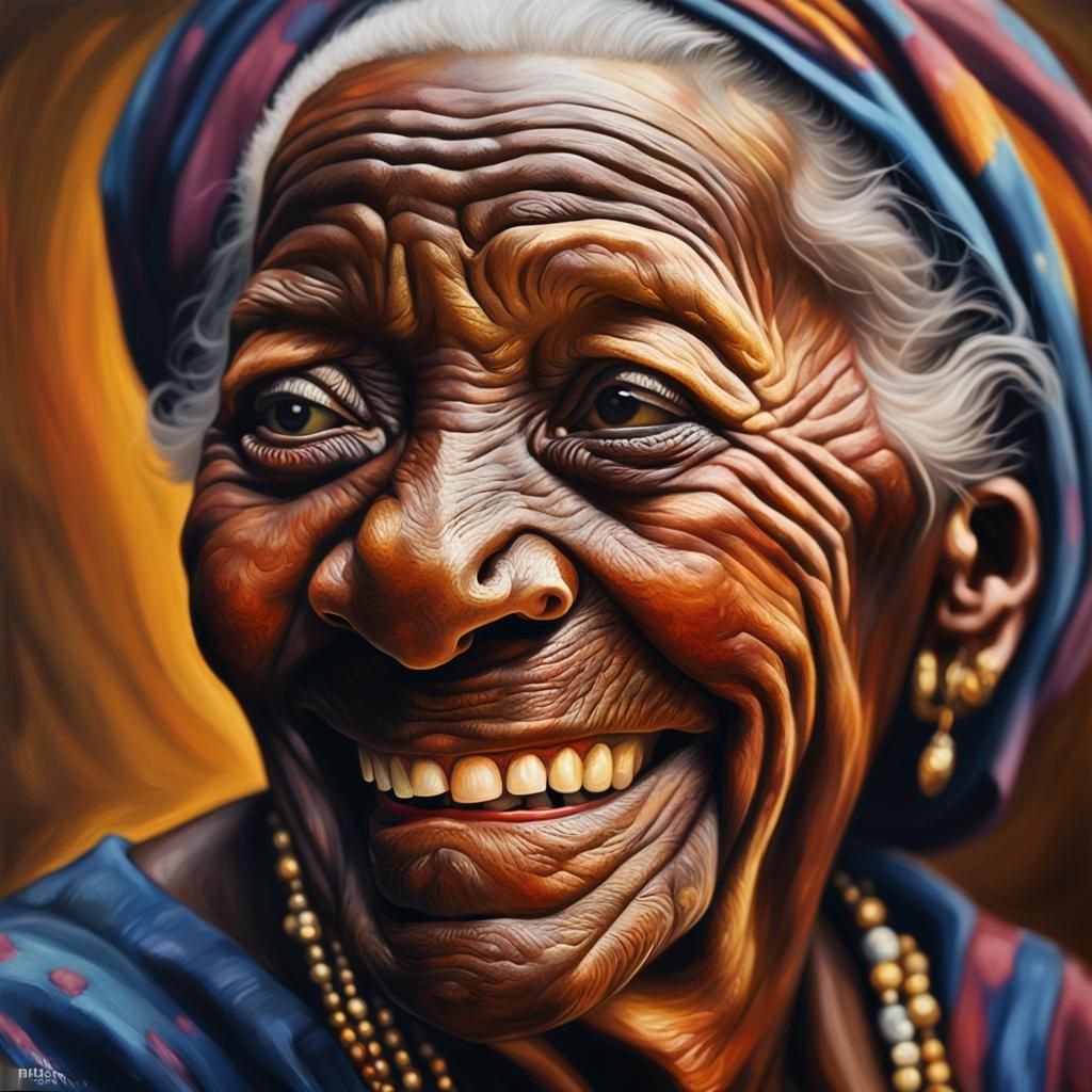 Hyper-Realistic Portrait of an Elderly Woman