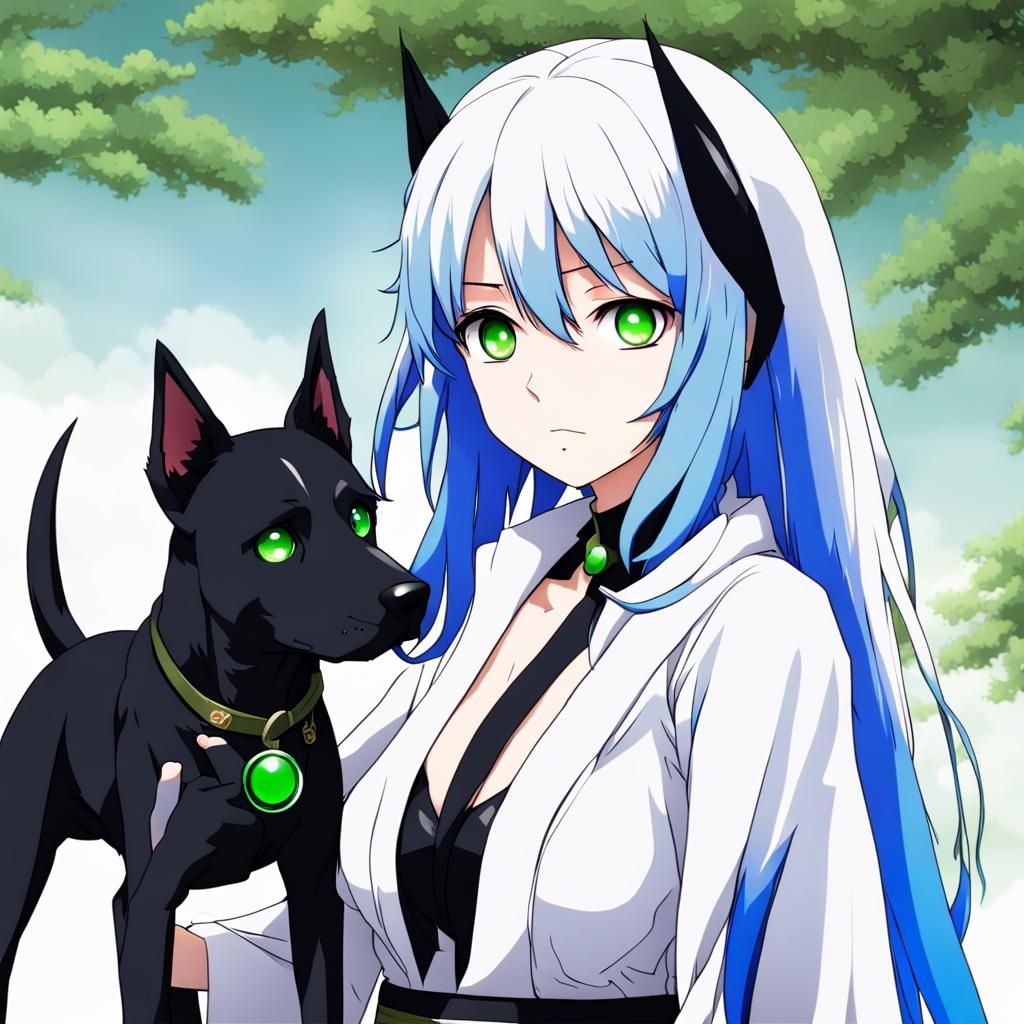 Anime Style Goddess with Dog Features
