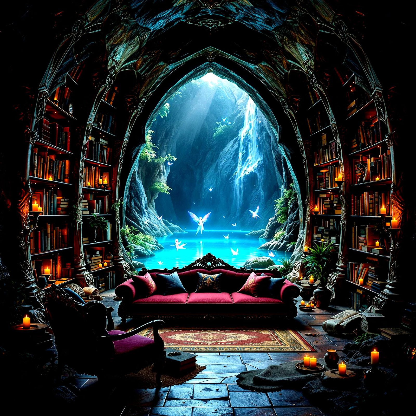 Whimsical Fae Library Sanctuary