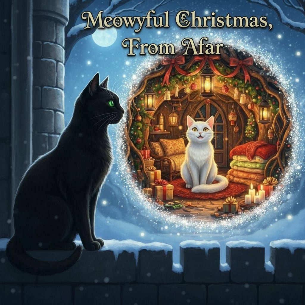 Magical Christmas Vision Connects Two Cats