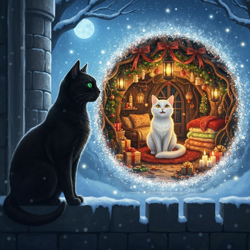 Magical Christmas Vision Connects Two Cats
