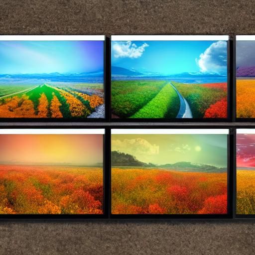 Four Seasons Split Screen AI Image