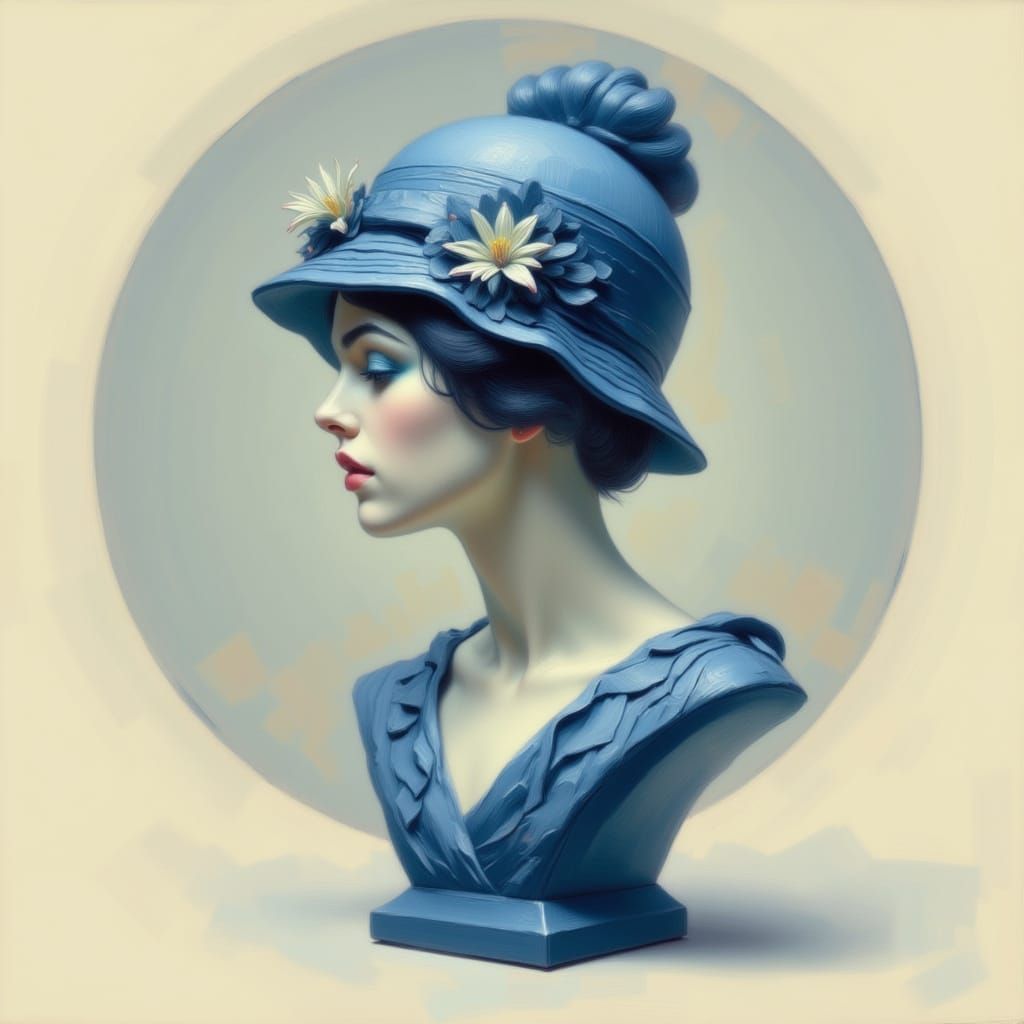 Asphalt Flapper Bust in Elysium Flux Style