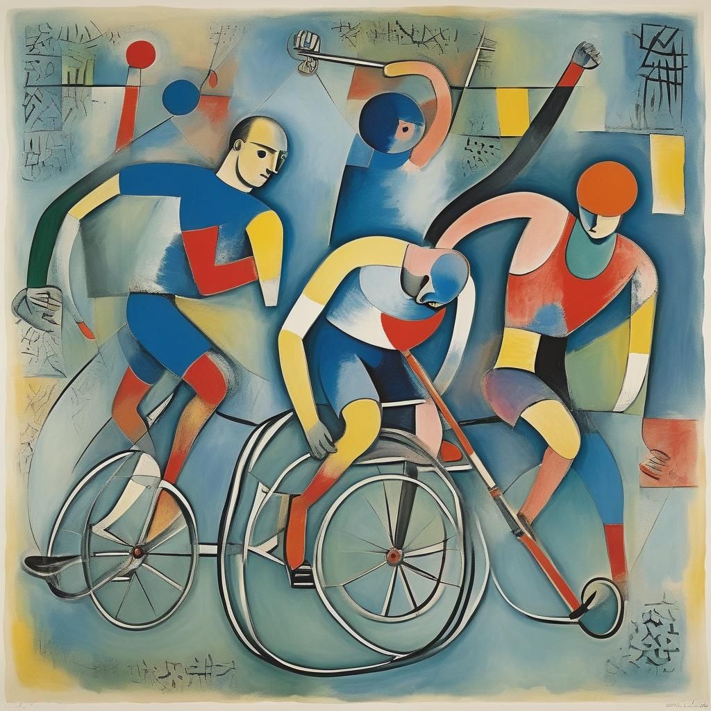 Triumphant Athletes: Rayonist and Expressionist Styles