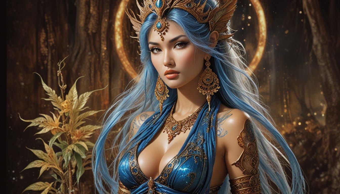 Thai Apsaras by Luis Royo in Acrylic Style