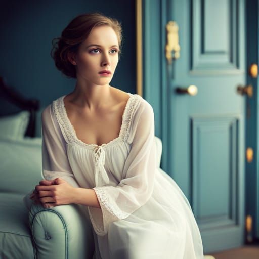 Woman in Nightgown