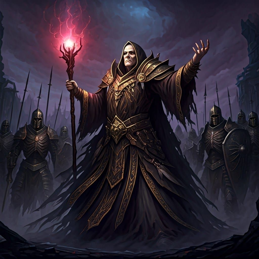 Elven Mage Raises Dead, Dark Fantasy Art