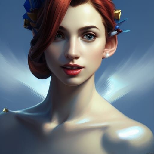 Hyperdetailed Portrait of Mario in Art Nouveau Style