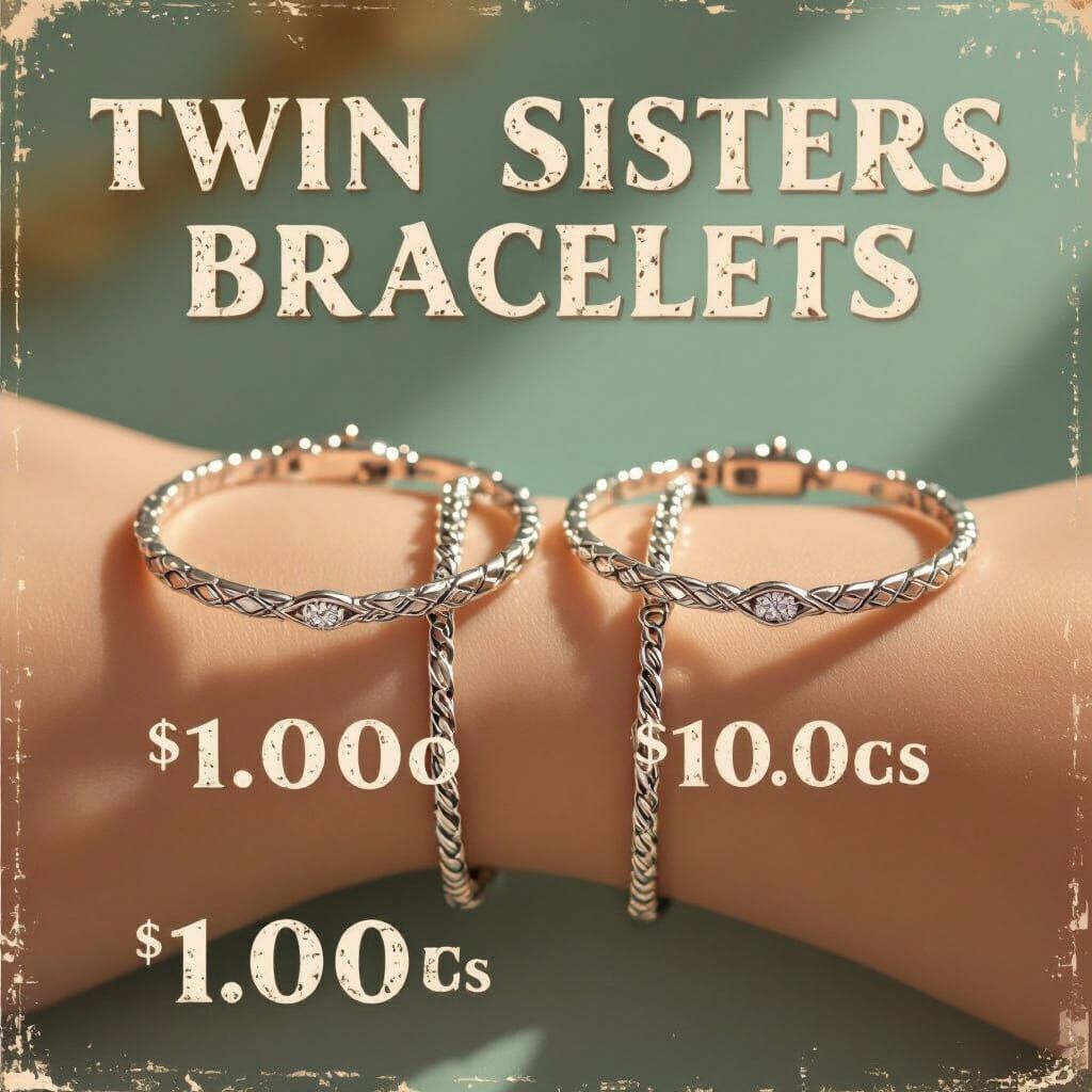 Vintage Twin Sisters Bracelet Ad - Only $1.00