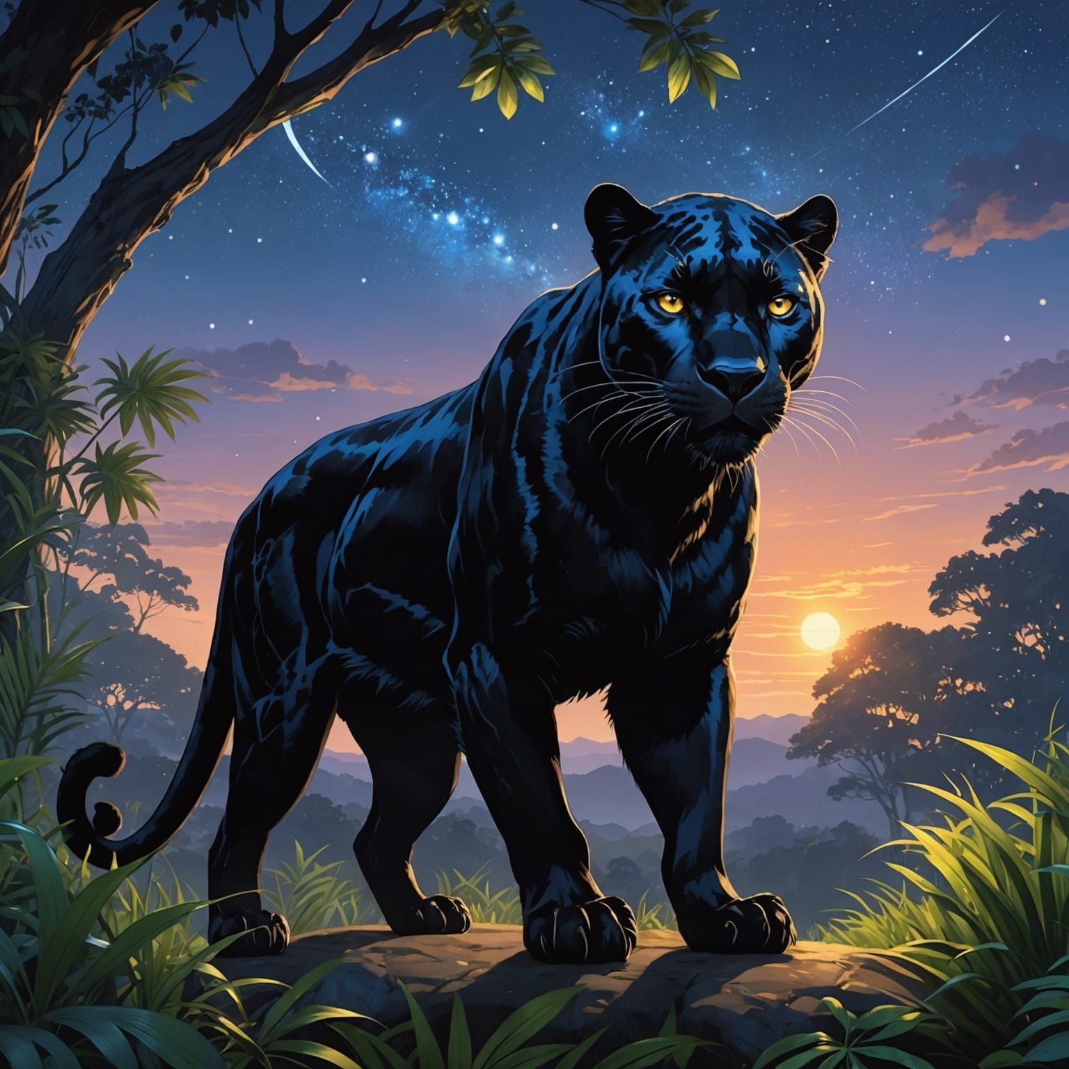Black Panther in Twilight, Anime Key Visual