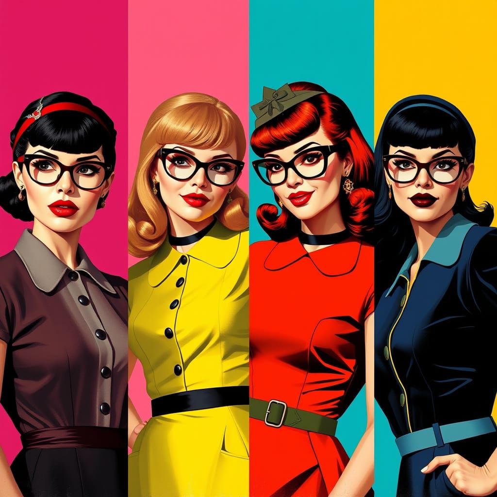 Vintage Pulp Women in Bold 1960s Style