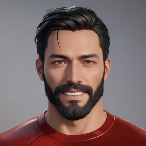 Handsome Man in Velvet Shirt, 3D Render