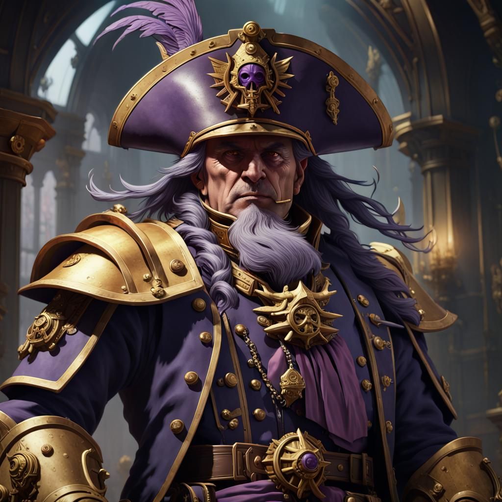 Warhammer 40k Admiral in Dark Fantasy Style