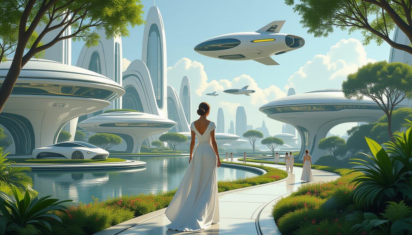 Utopian Future with Frutiger Architecture