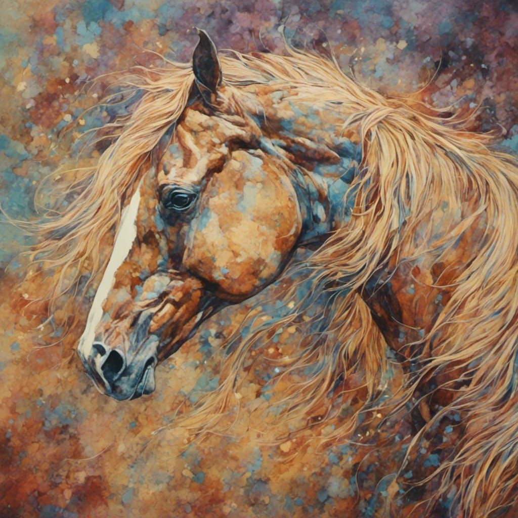 Pyrography Horse Portrait: Joyous Freedom Celebration