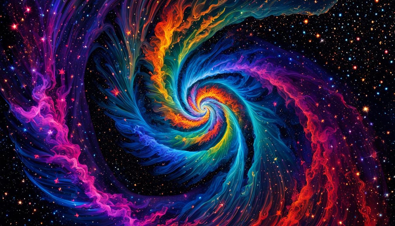 Ethereal Cosmic Maelstrom in Fine Art Starburst Style