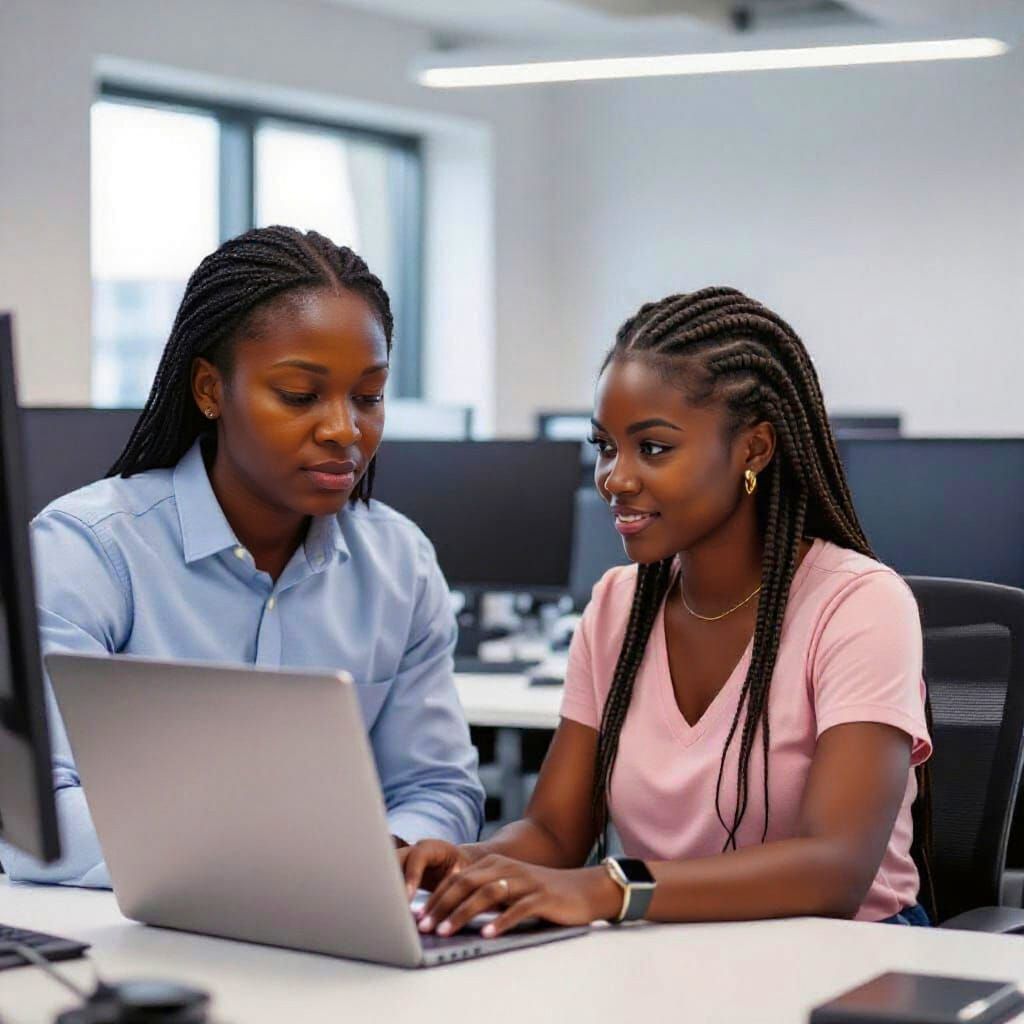 Young Professionals Collaborate in Modern Office