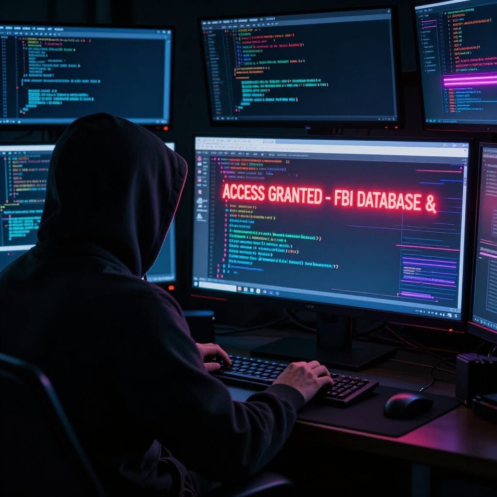 Hacker Breaches FBI Database In Cinematic Digital Matte Pain...