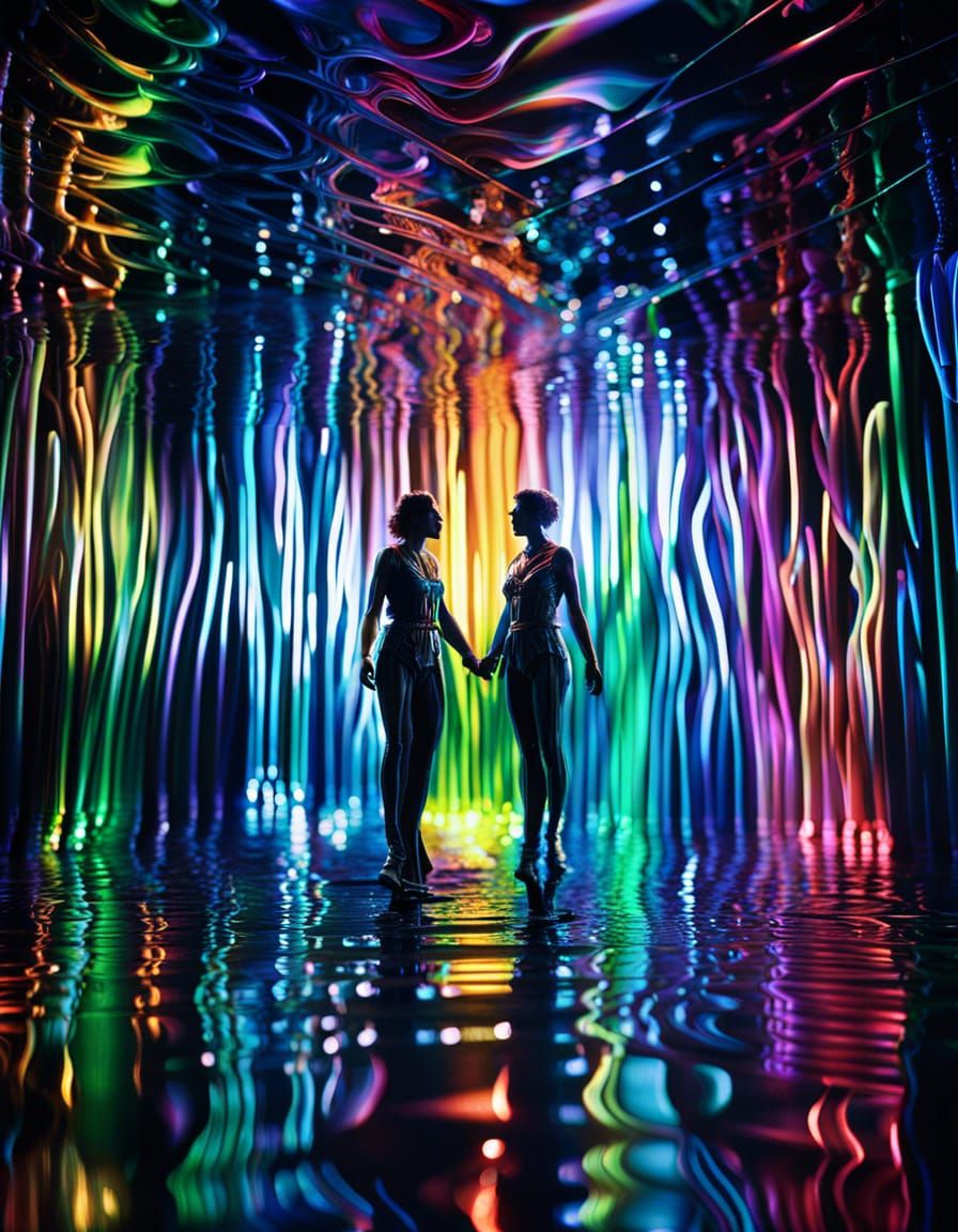 Rainbow Dance in Mirrored Reflections