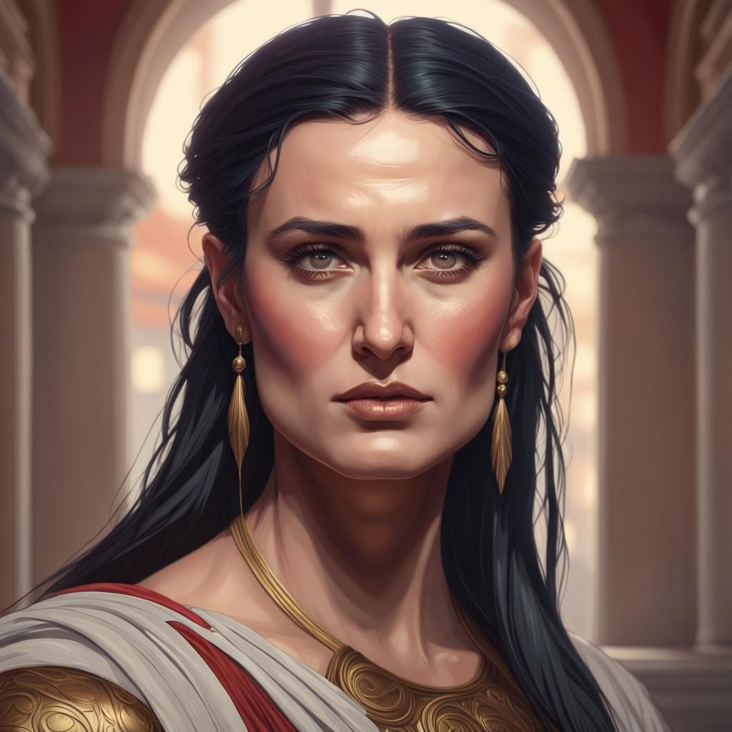 Roman Woman Portrait in Hyperdetailed Style