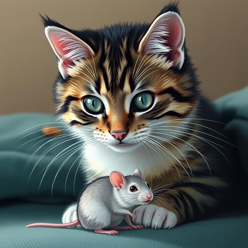 Kitty's Affection: A Cat's Love for Mice