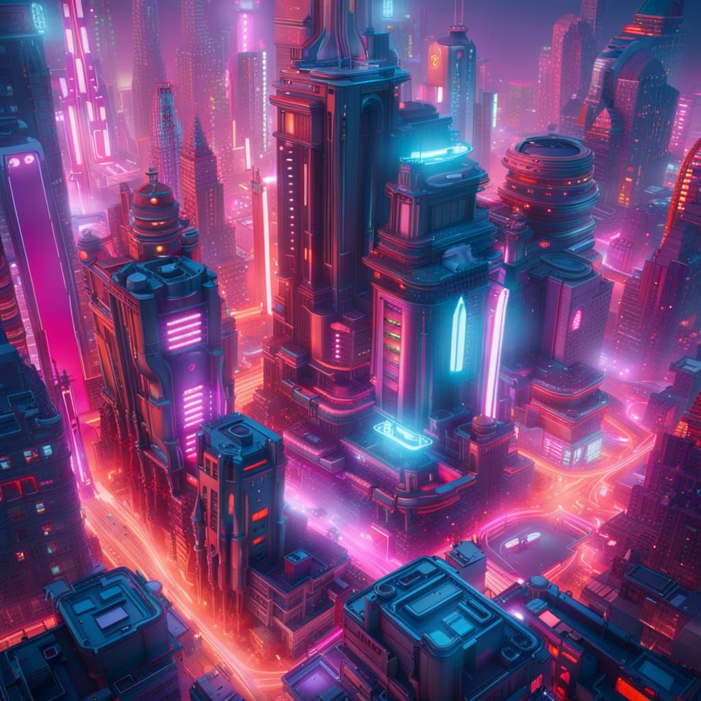 Retro Futuristic City