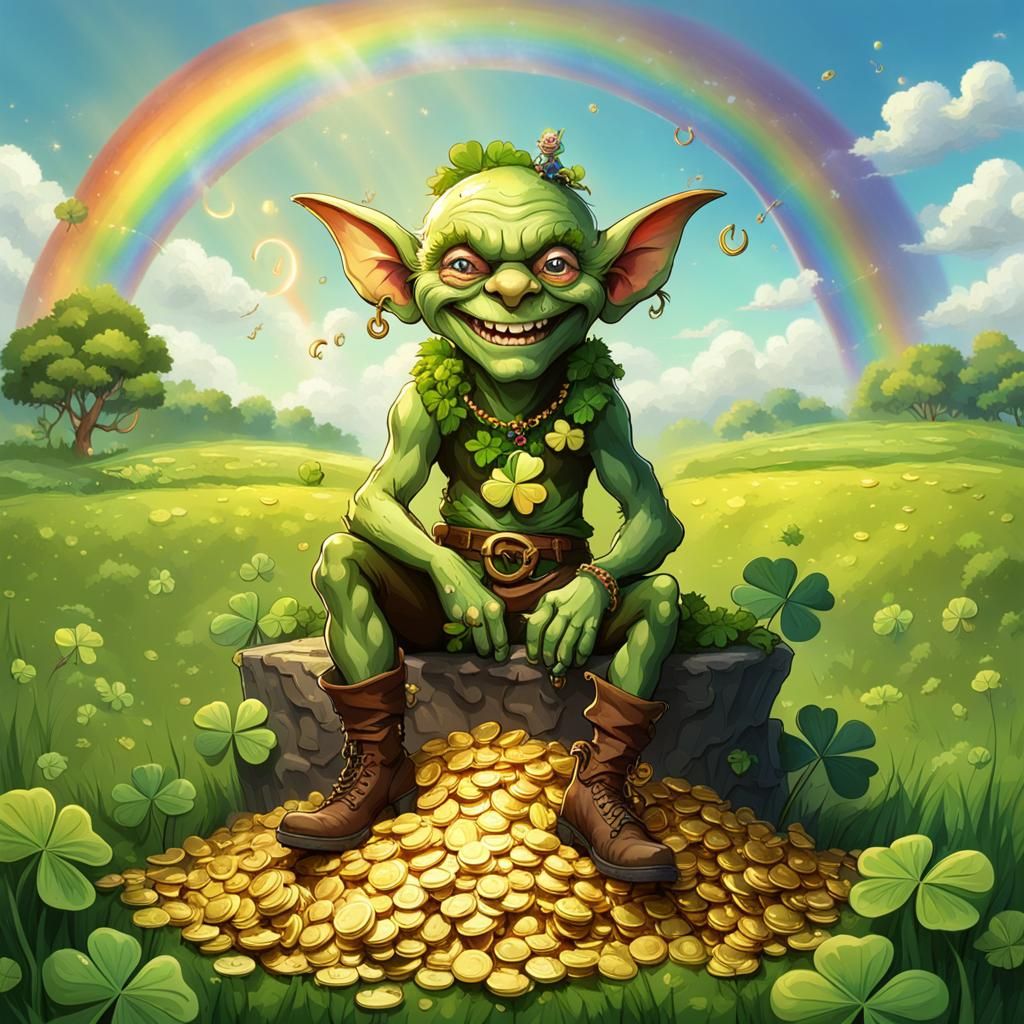 Happy Goblin on Gold in Clover Field