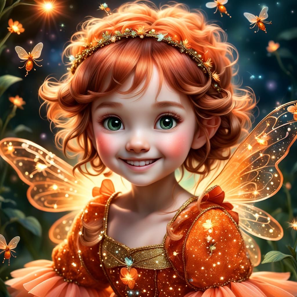 Smiling Fairy in Enchanted Forest