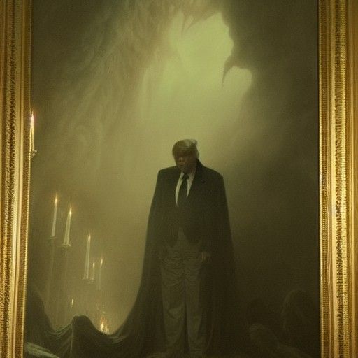 Horror Portrait of Donald Trump in Doré Style
