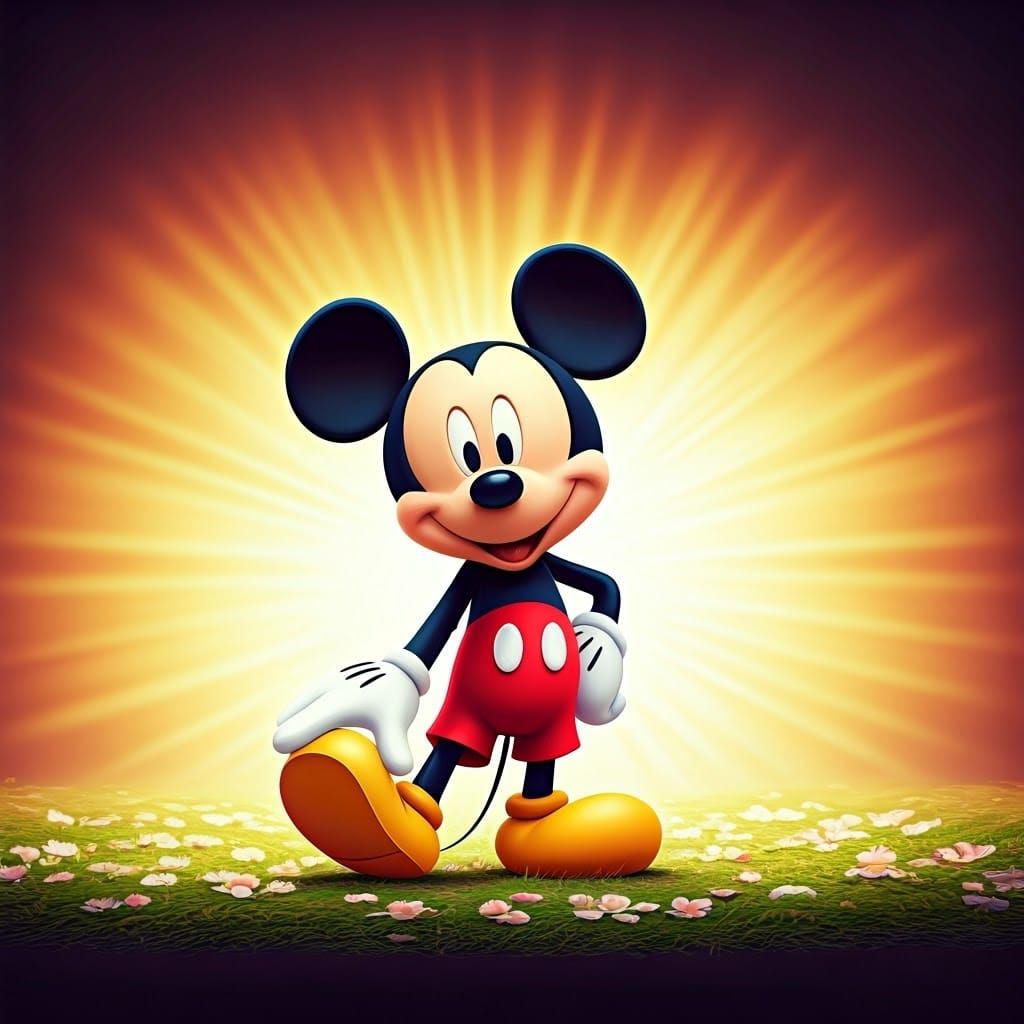 Disney-Inspired Mickey Mouse in Vibrant Springtime