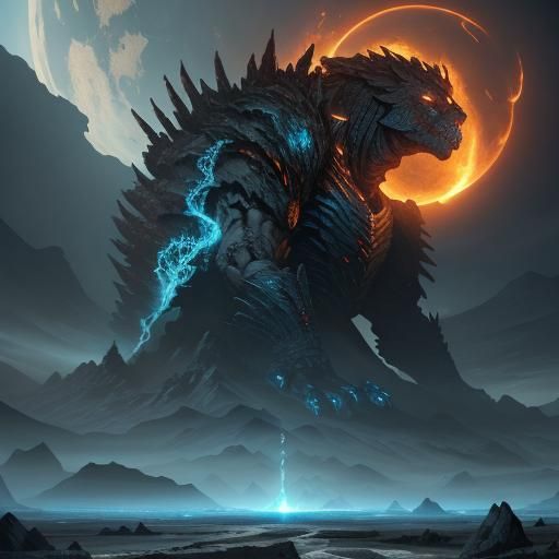 Earthrender: Monster Art in a Fantastical Matte Painting